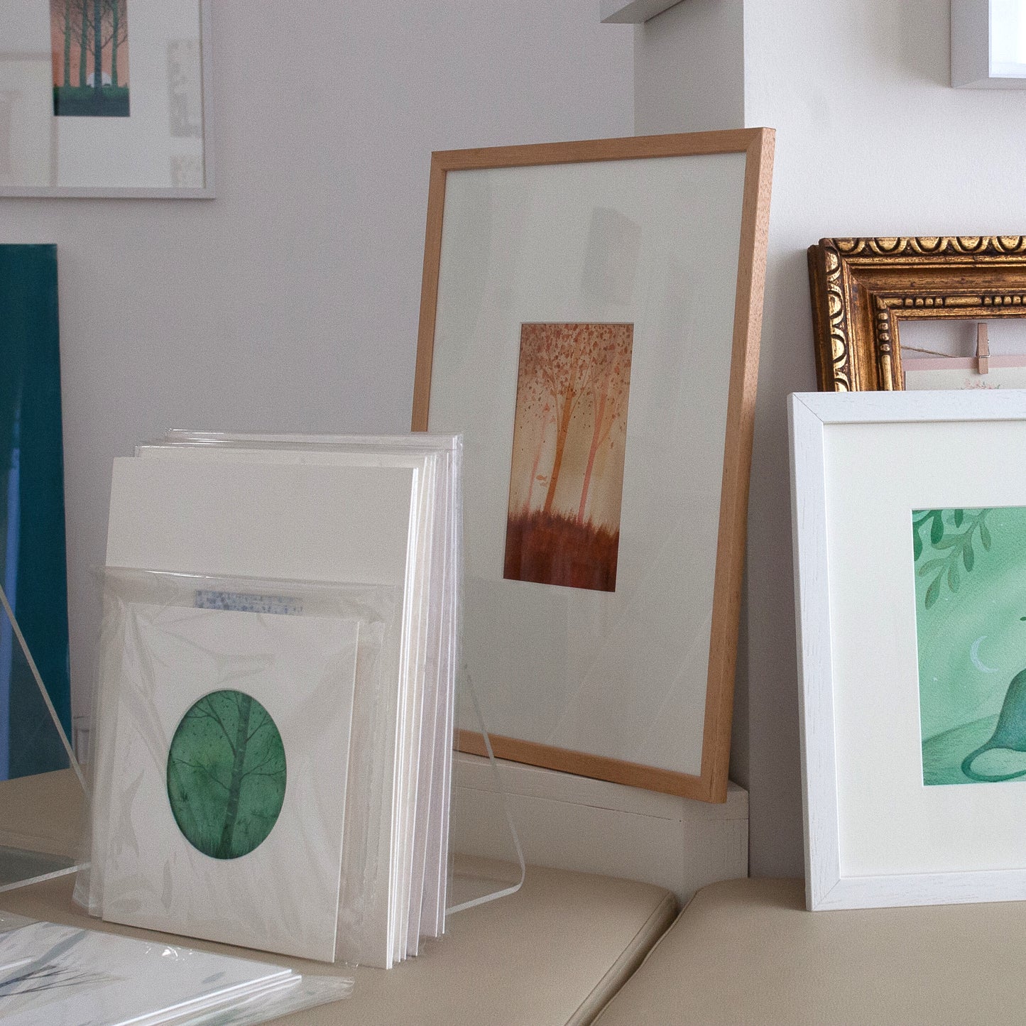 "Bosco" Acquerello su carta 18x24 cm 2018 Con cornice color legno naturale