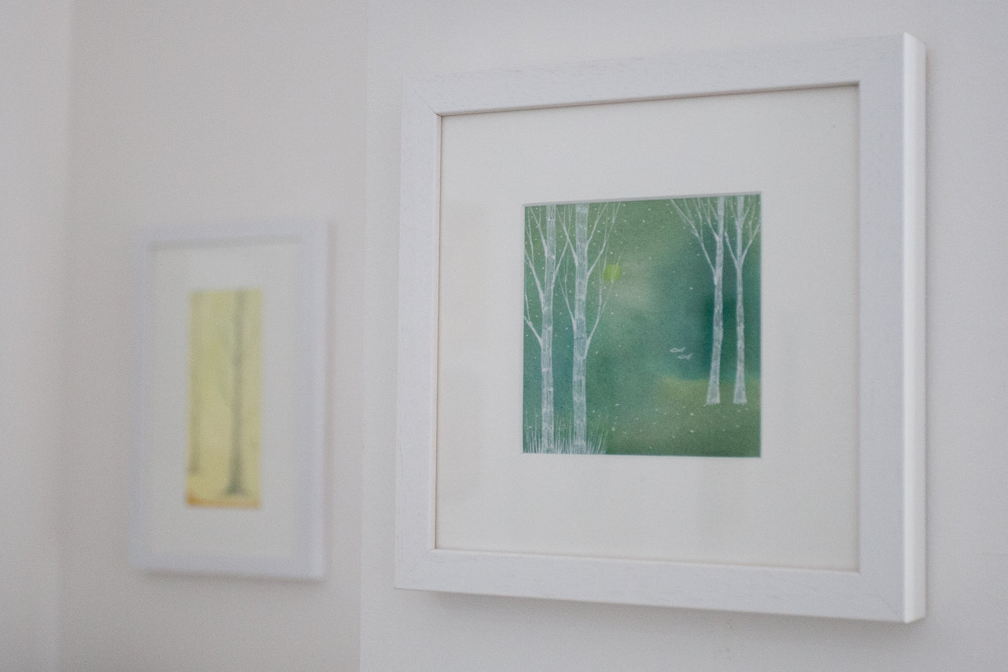 "Notturno bianco" Acquerello e penna su carta 12x12 cm 2019